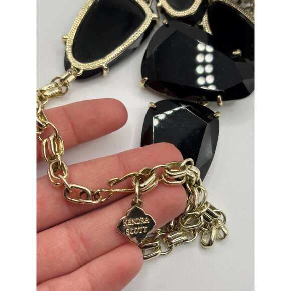 Kendra Scott Marlow Statement Necklace Black & Gold - Picture 5 of 6